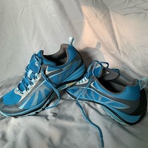 Blue Merrell hiking shoes